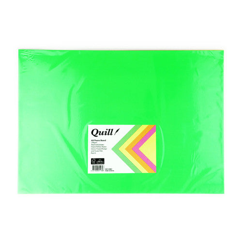 Quill Fluoro Board 230gsm A3 Assorted Pack of 5