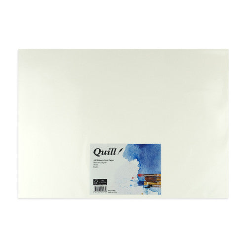 Quill Watercolour Paper Medium 200gsm A3 White Pack of 5