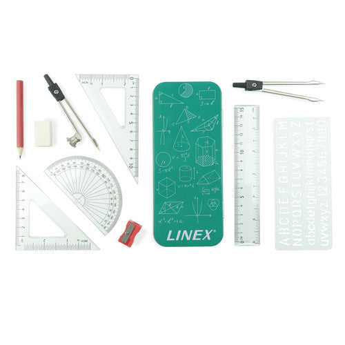 Linex Maths Set Tin Case Assorted Pack of 10