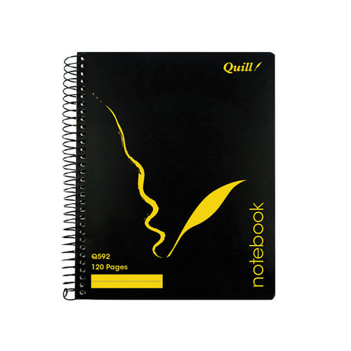 Quill Q Series Notebook 70gsm PP 222 x 178mm 120 Pages Black Pack of 10