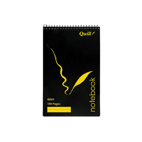 Quill Q Series Notebook 70gsm PP 200 x 127mm 100 Pages Black Pack of 10