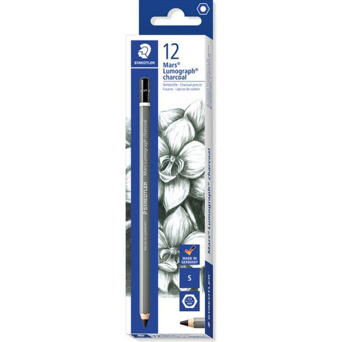 Staedtler 100C-S Mars Lumograph Charcoal Pencils in a Box of 12