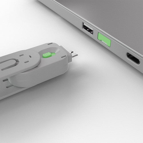 Lindy USB Type A Port Blocker 4 Pack + Key Green