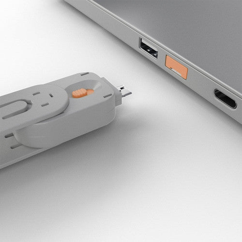 Lindy USB Type A Port Blocker 4 Pack + Key Orange