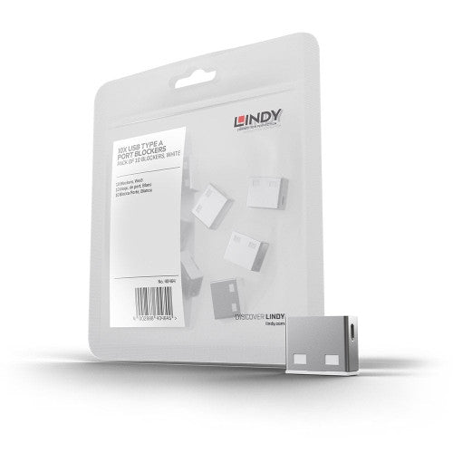 Lindy USB Type A Port Blocker 10 Pack (No Key) White