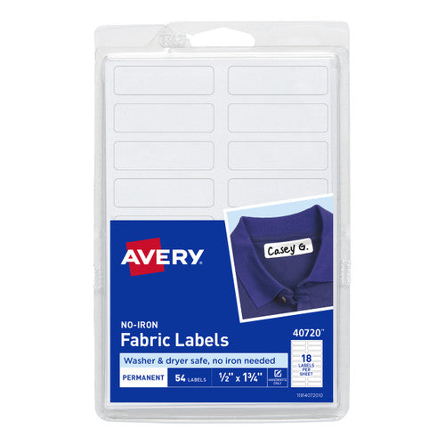 Avery No Iron Fabric Labels Pack of 54 Labels