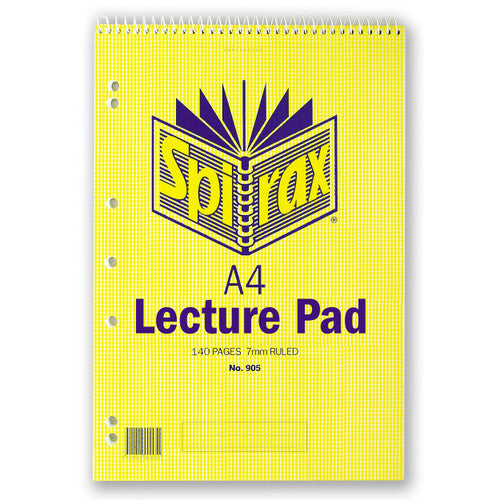 Spirax Spiral Lecture Book A4 Top Opening 140 Pages