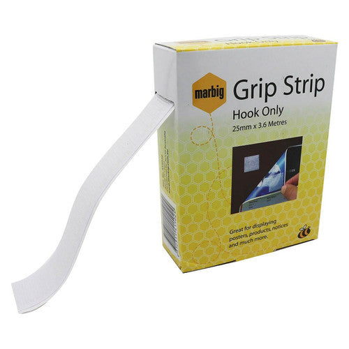 Marbig Grip Strips Hook Only 25mm x 3.6m