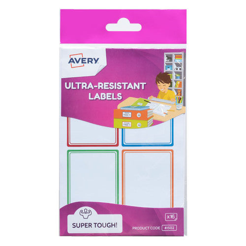 Avery Kids Ultra Resistant Labels Assorted Shapes 16 Pack