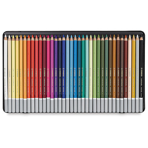 Stabilo Carbothello Chalk-Pastel Coloured Pencil Tin of 36 Assorted