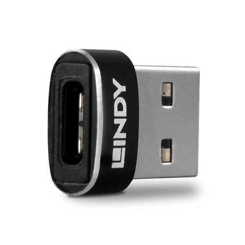 Lindy USB 2.0 Type A Male to C Female Adapter Black
