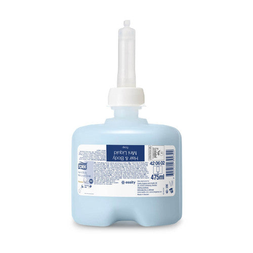 Tork Hair and Body Mini Liquid Soap S2 Blue 475ml Carton of 8