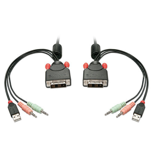 Lindy 2 Port DVI USB 2.0 and Audio KVM Switch Compact