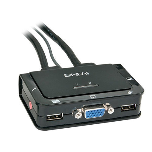 Lindy 2 Port VGA USB 2.0 and Audio KVM Switch Compact