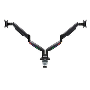 Kensington SmartFit One-Touch Height Adjustable Dual Monitor Arm in black with both arms extended