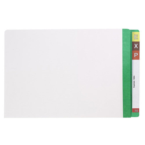 Avery Extra Heavyweight Shelf Lateral Colour Mylar End Tab File White Light Green FC Box 100