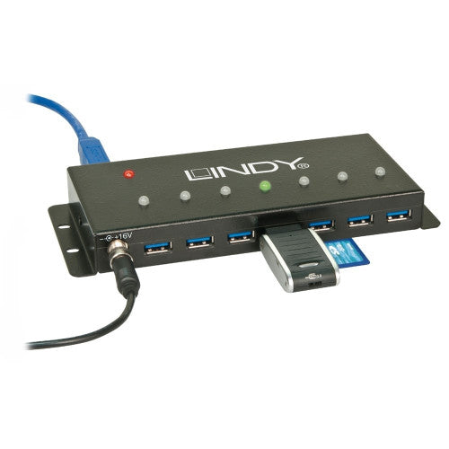 Lindy 7 Port Industrial USB 3.0 Hub Metal Case