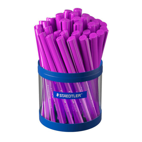 Staedtler 43235M-6KP Stick 432 Triangular Ballpoint Pen Medium Violet Cup of 40