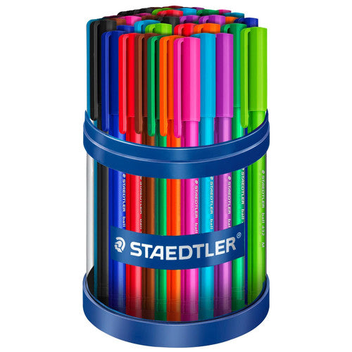 Staedtler 43235MKP50 Stick 432 Triangular Ballpoint Pen Medium Assorted in a Cup of 50
