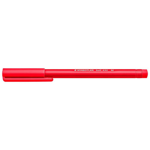 Staedtler 432 35M-2 Stick 432 Triangular Ballpoint Pen Medium Red Carton of 10