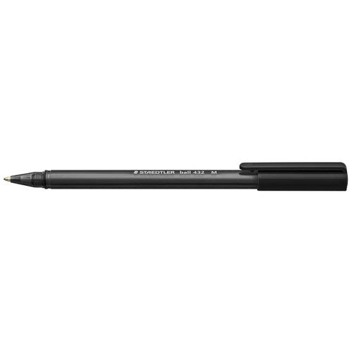 Staedtler 432 35M-9 Stick 432 Triangular Ballpoint Pen Medium Black Carton of 10