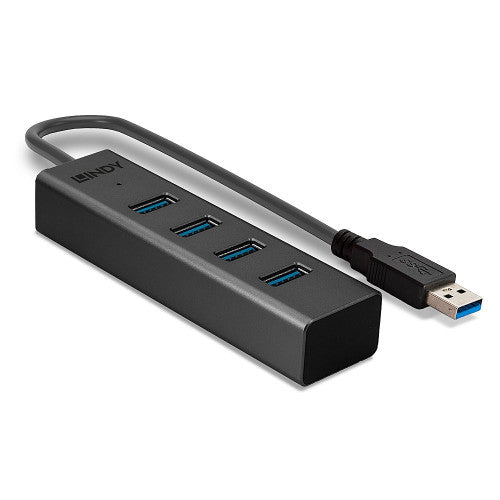 Lindy 4 Port USB 3.0 Hub Grey