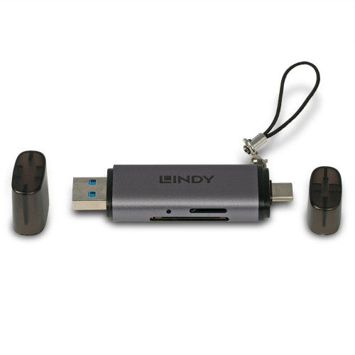 Lindy USB 3.2 Type C and A SD Micro SD Card Reader