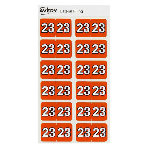 Avery 23 Side Tab Year Code Label 25x38mm 180 Pack