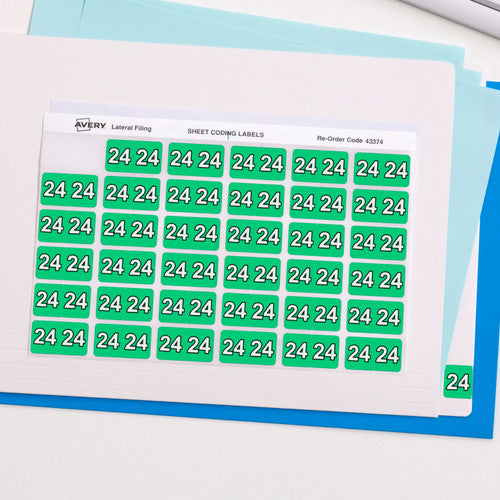 Avery 24 Side Tab Year Code Label 25x38mm 500 Box