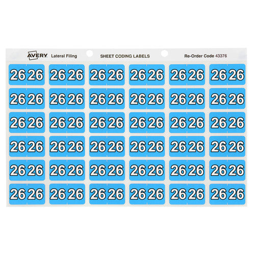Avery 26 Side Tab Year 2026 Code Label 25x38mm 180 Pack
