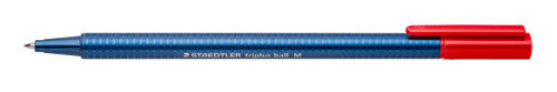 Staedtler 437 M-2 Triplus Ball 437 Triangular Ballpoint Pen Medium Red Box of 10