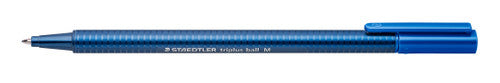 Staedtler 437 M-3 Triplus Ball 437 Triangular Ballpoint Pen Medium Blue Box of 10