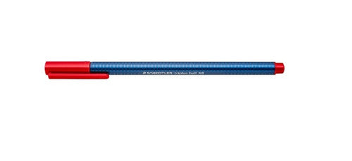 Staedtler 437 XB-2 Triplus Ball 437 Triangular Ballpoint Pen Extra Broad Red Box of 10