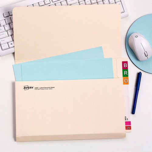 Avery Buff Lateral Document Wallet Extra Heavyweight Foolscap 20 Box