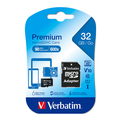 Verbatim Premium Micro SDHC Card 32GB with Adapter