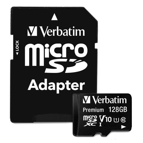 Verbatim Premium MicroSDXC Card with Adapter 128GB Black