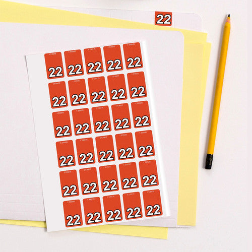 Avery 22 Top Tab Year Code Label 20 x 30mm Orange 150 Pack