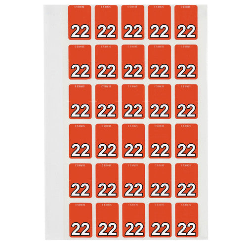 Avery 22 Top Tab Year Code Label 20 x 30mm Orange 150 Pack