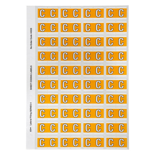 Avery Alphabetical C Side Tab Colour Coding Labels 25 x 42mm 240 Pack