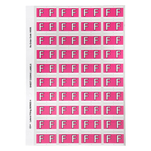 Avery Alphabetical F Side Tab Colour Coding Labels 25 x 42mm 240 Pack