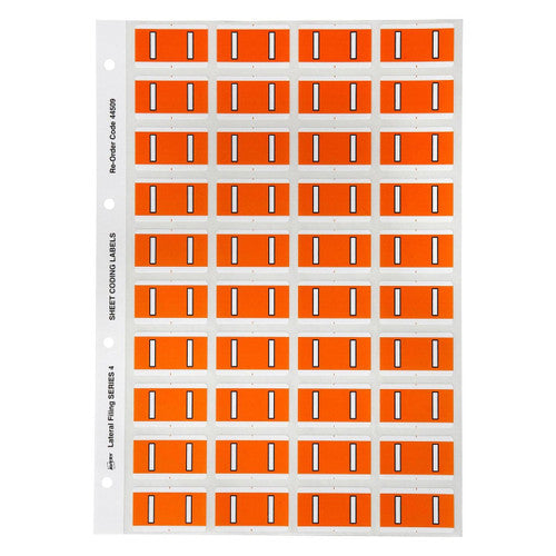 Avery Alphabetical I Side Tab Colour Coding Labels 25 x 42mm 240 Pack