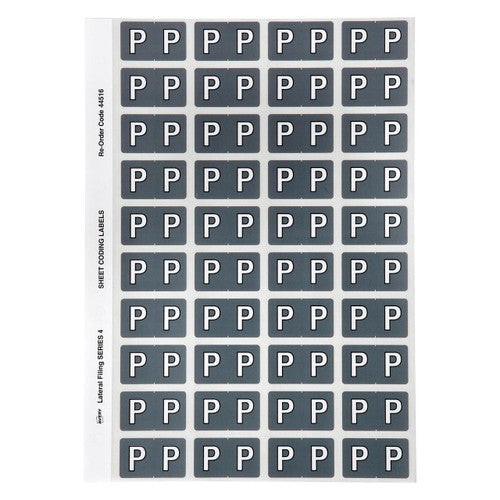 Avery Alphabetical P Side Tab Colour Coding Labels 25 x 42mm 240 Pack