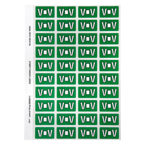 Avery Alphabetical V Side Tab Colour Coding Labels 25 x 42mm 240 Pack
