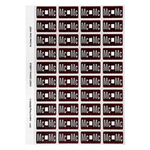Avery Alphabetical MC Side Tab Colour Coding Labels 25 x 42mm 240 Pack