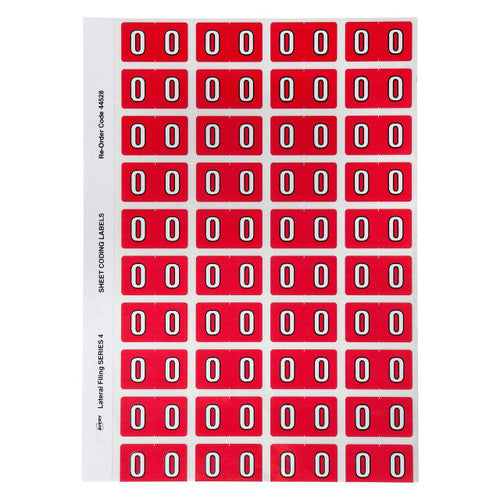 Avery Numeric 0 Side Tab Colour Coding Labels 25 x 42mm 240 Pack