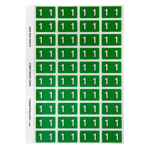 Avery Numeric 1 Side Tab Colour Coding Labels 25 x 42mm 240 Pack