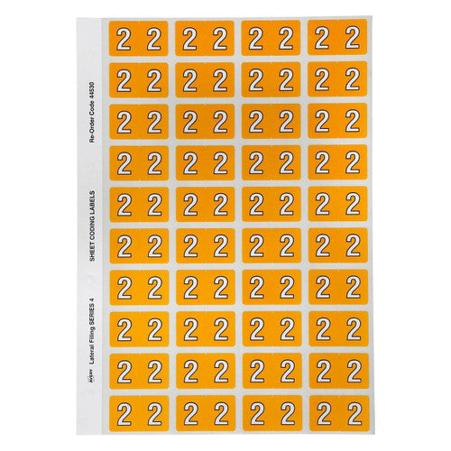 Avery Numeric 2 Side Tab Colour Coding Labels 25 x 42mm 240 Pack