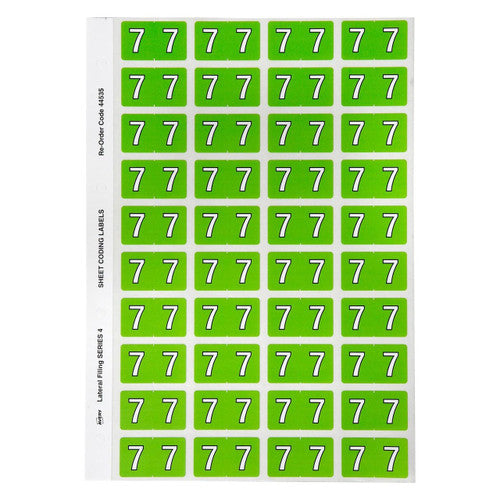 Avery Numeric 7 Side Tab Colour Coding Labels 25 x 42mm 240 Pack