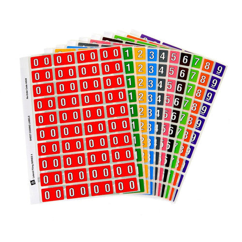 Avery Assorted Colour Side Tab Colour Coding Labels Starter Kit Numbers 25 x 42mm