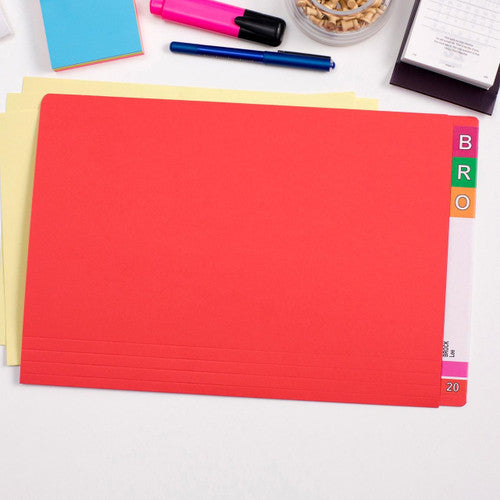 Avery Extra Heavyweight Shelf Lateral Solid Colour File Red FC Box 100